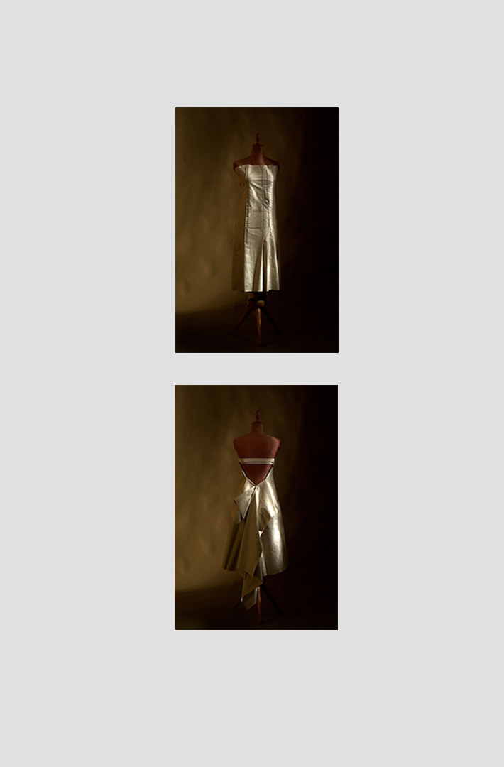 Lucia Gatti Fashion Designer Abito Beige dettagli