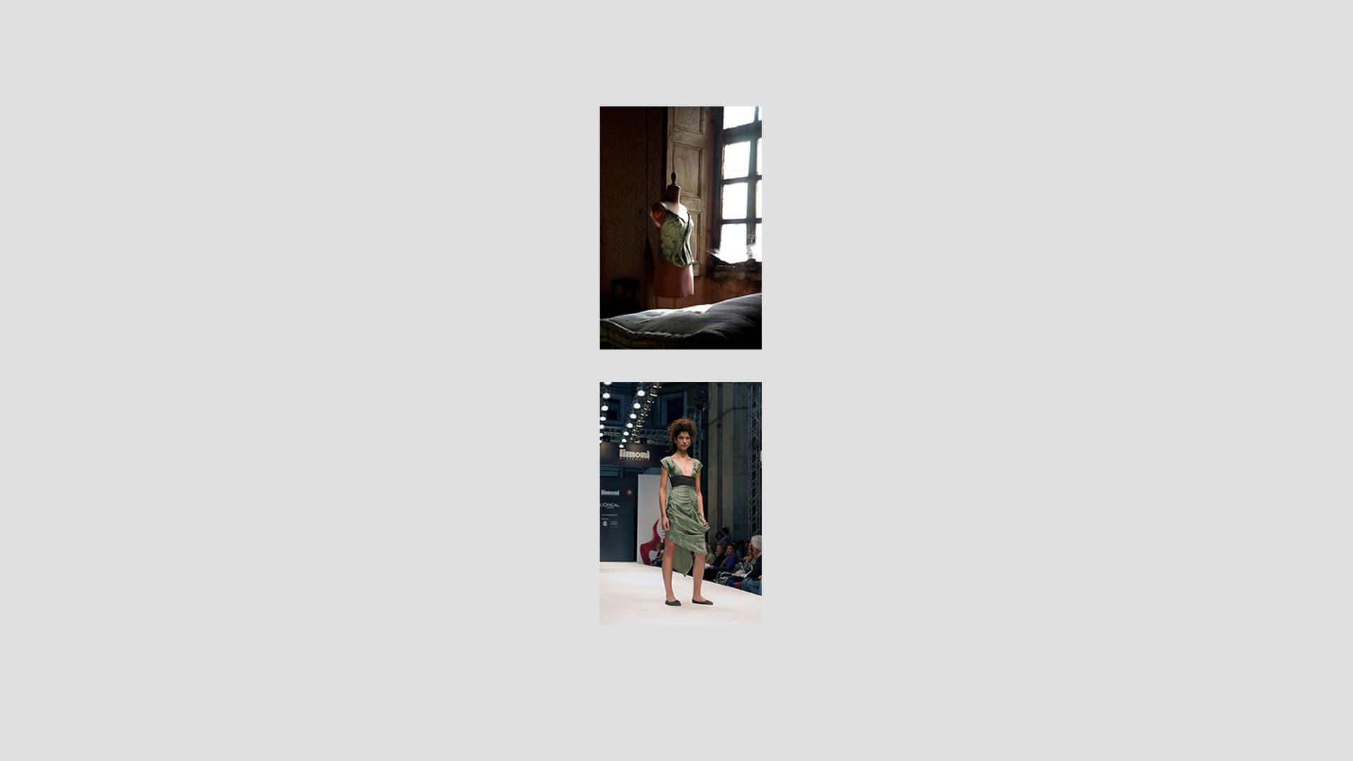 Lucia Gatti Fashion Designer Abito Verde dettagli